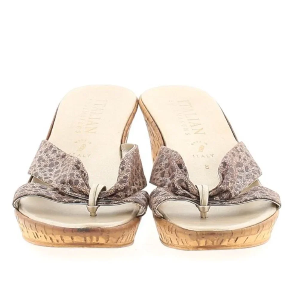 💙Italian Shoemakers animal print wedge made in Italy 🤍Size 8